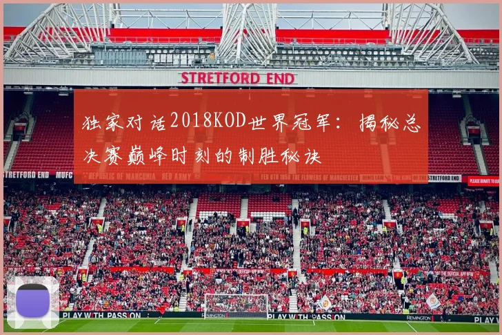 独家对话2018KOD世界冠军:揭秘总决赛巅峰时刻的制胜秘诀